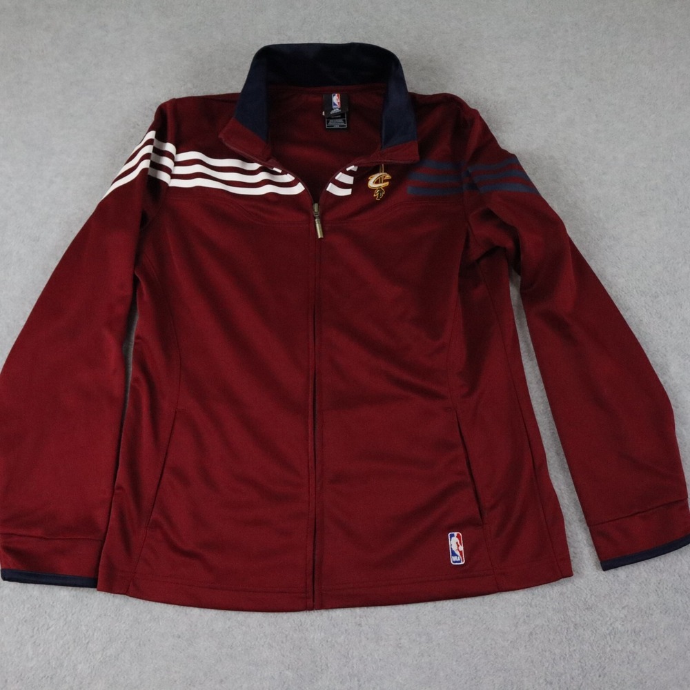 Cleveland Cavaliers Jacket Womens Large Adidas Full Zip Activewear Track Warm-Up